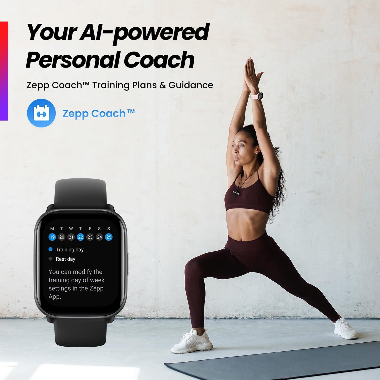 Amazfit Active Smart Watch 42mm, AI Fitness Tracker & Sleep Coach, GPS, Amazon Alexa Built-in, Bluetooth, 14-Day Battery, 120+ Sports Modes, Android & iPhone, Black