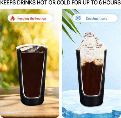 18oz Mug with Ceramic Coating Inside, Insulated Coffee Mug with Lid, Leak Proof Coffee Travel Mug, Travel Coffee Mug Fits in Car Cup Holder