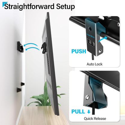 Supcline TV Wall Mount for 26-65 Inch TV up to 154 lbs, Studless Wall Mount TV Bracket with Max VESA 400x400mm, Low Profile Drywall TV Mount, Easy Install No Stud TV Mount