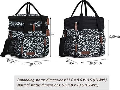 Lunch Bag for Women Men Double Deck Lunch Box - Leakproof Insulated Soft Large Lunch Cooler Bag, MIYCOO (Black,15L)