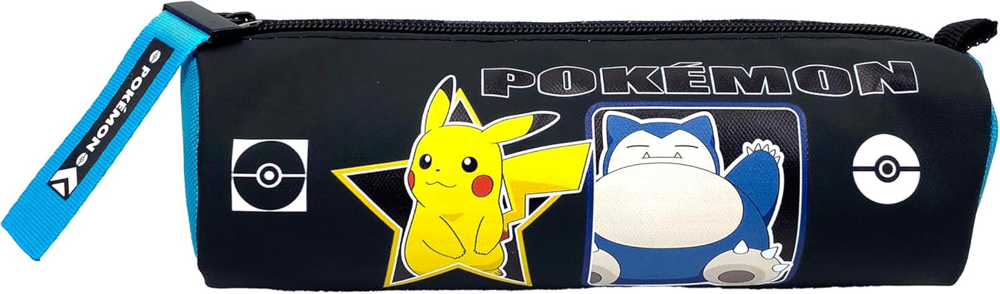 CyP Brands - Pokémon - Cylinder Pencil Case, Pencil Case, School Supplies, Geo, Pencil Case, Black, Official Product, Black/White, Estandar