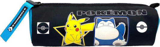 CyP Brands - Pokémon - Cylinder Pencil Case, Pencil Case, School Supplies, Geo, Pencil Case, Black, Official Product, Black/White, Estandar