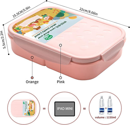 MISS BIG® Bento Box,Lunch Box Adult,Ideal Leak Proof Lunch Containers,Mom's Choice Lunch Box for Kids,No BPAs and No Chemical Dyes,Microwave and Dishwasher Safe Lunch Container (1900ml White)