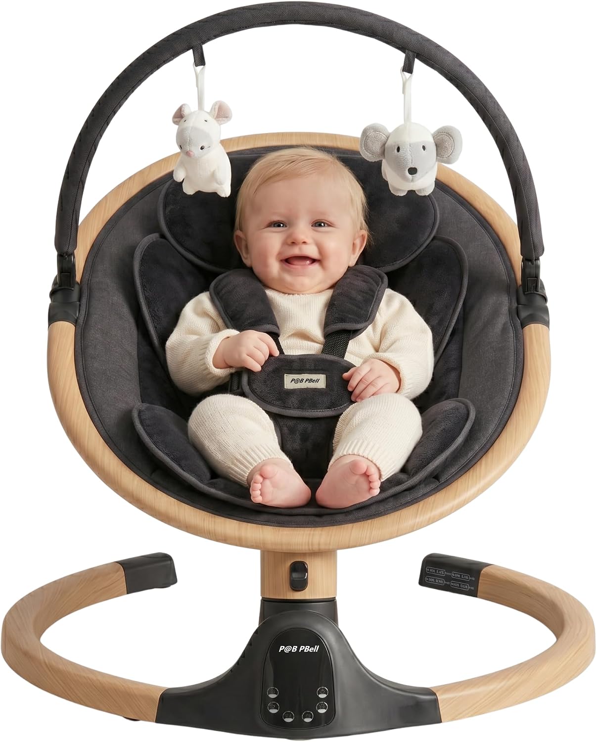 Baby Swings for Infants, Infant Swing, 3 Seat Positions, 5 Point Harness Belt, 5 Speeds and Remote Control - Portable Baby Swing for Indoor and Outdoor