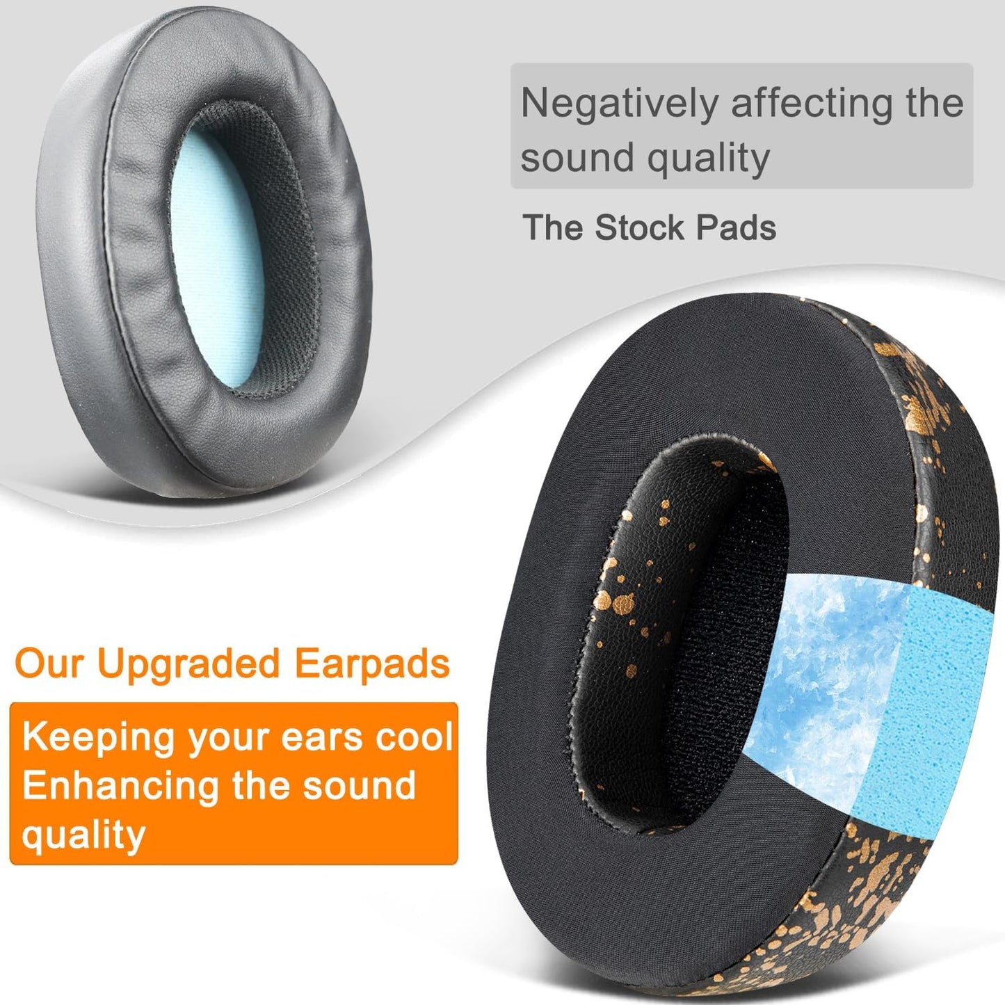 SOULWIT Replacement Earpads for Skullcandy Hesh 3/ANC/Evo & Crusher Wireless/ANC/Evo & Venue ANC Over-Ear Headphones, Ear Pads Cushions with Noise Isolation Foam - Hesh3 PL Black