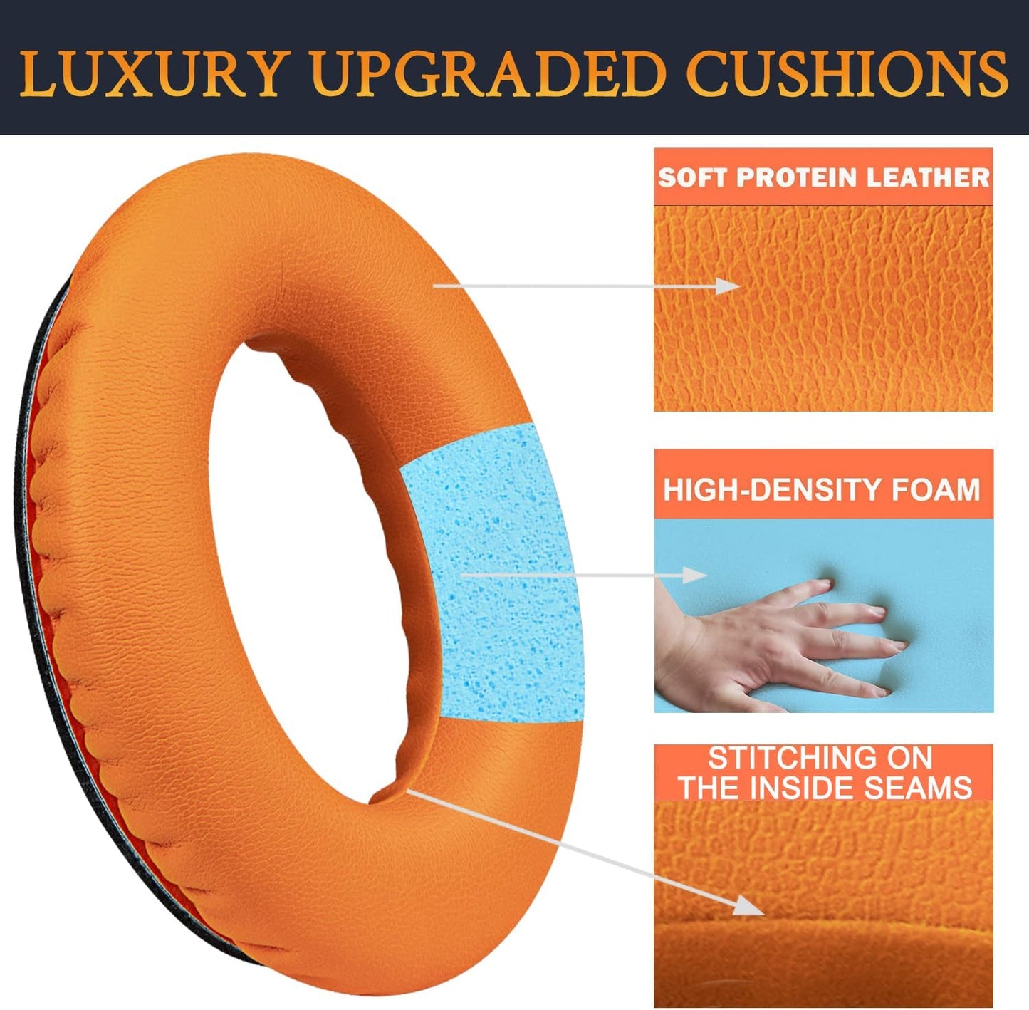 SoloWIT Earpads Cushions for Bose Headphones, Replacement Ear Pads for Bose QuietComfort 15 QC15 QC25 QC2 QC35/Ae2 Ae2i Ae2w/SoundTrue & SoundLink Around-Ear Series - QC25 PL Black&Blue