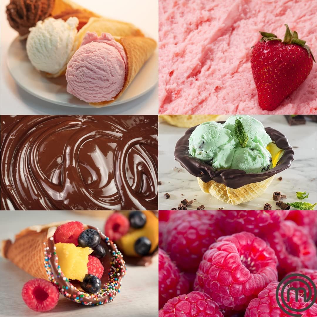 MasterChef Waffle Cone and Bowl Maker- Includes Shaper Roller and Bowl Press- Homemade Ice Cream Cone Baking Iron Machine, Fun Kitchen Appliance for Summer Parties & Gift Giving
