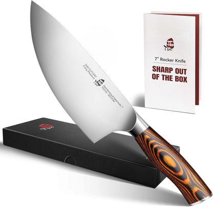 TUO Boning Knife - Razor Sharp Fillet Knife - High Carbon German Stainless Steel Kitchen Cutlery - Pakkawood Handle - Luxurious Gift Box Included - 7 inch - Fiery Phoenix Series