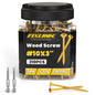 Wood Screws 3 Inch, FIXLINK Deck Screws #10 x 3, 310pcs, Epoxy Coated, T25 Star Bit Above 1500 Hour Salt Spray Coating Outdoor Decking Screws Excellent Rust Resistant for Outdoor Wood Fence