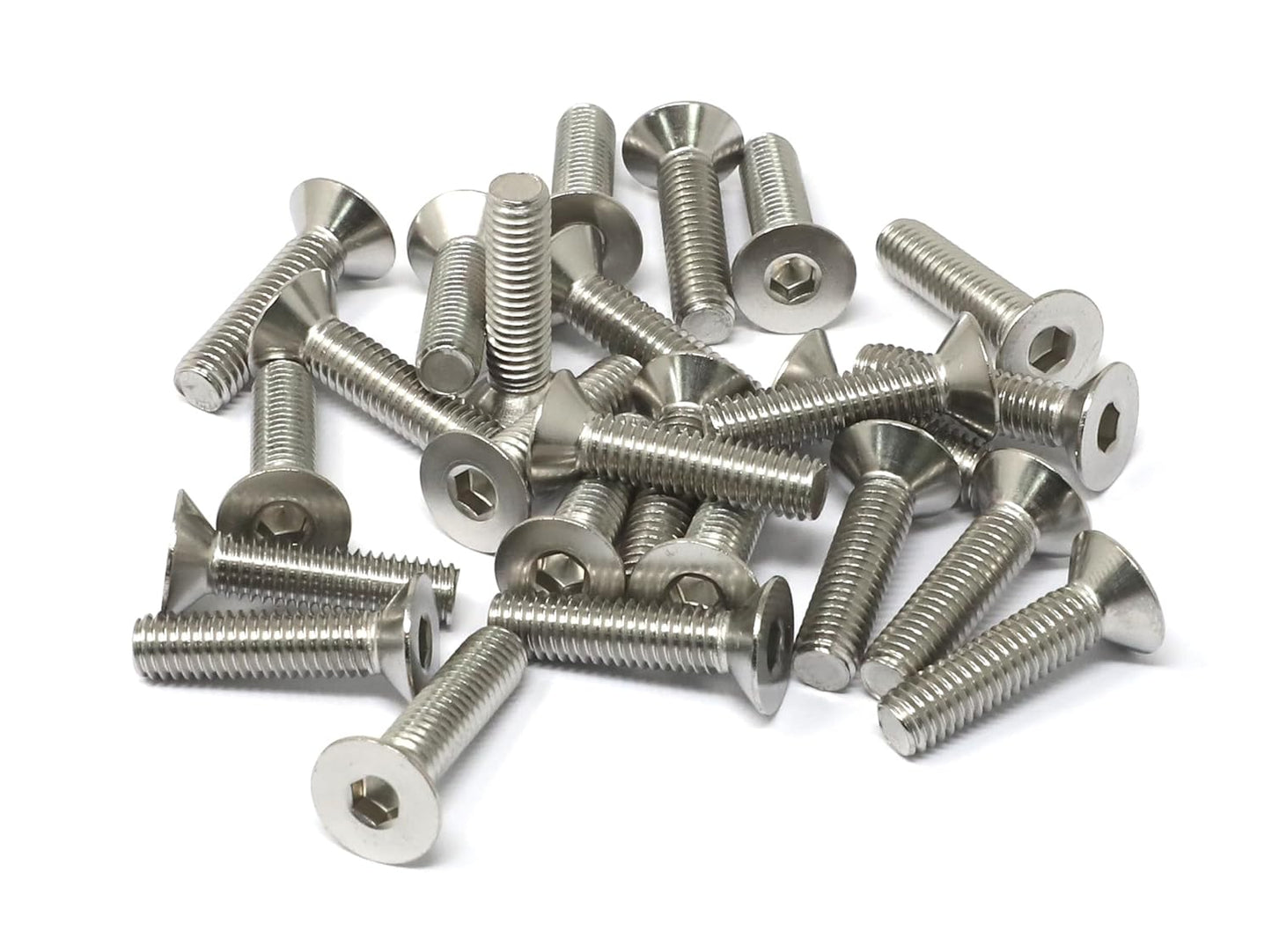 iexcell 5 Pcs M8 x 80mm Thread Pitch 1.25 mm Stainless Steel 304 Hex Socket Flat Head Cap Screws Bolts Kit