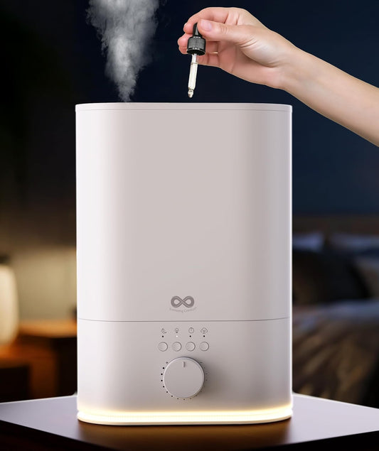 6L Cool Mist Humidifier for Large Room – No-Filter Ultrasonic Humidifier for Bedroom, Plants, Baby, Allergies & Dry Skin – 60-Hour Runtime, Quiet Operation, Top-Fill, Easy Clean - PuriLite