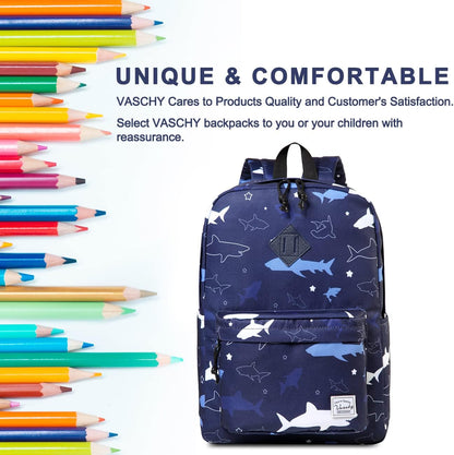 School Backpack for Kids, VASCHY Lightweight Water Resistant Casual Schoolbag Daypack for Men Women Teen Boys Girl Bookbag