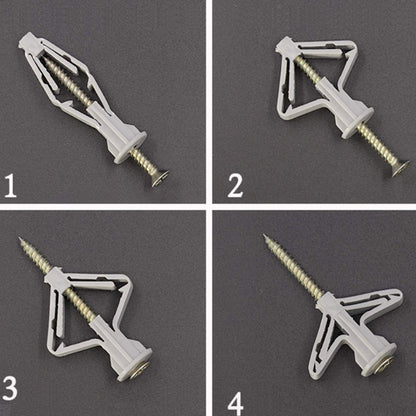 Drywall Anchor kit - Hollow Wall Anchors with Screws ，self-Drilling Hollow Wall Anchor, for Drywall，Nylon - Plastic - Buildex,60pcs (Anchor 30pcs+screw 30pcs)