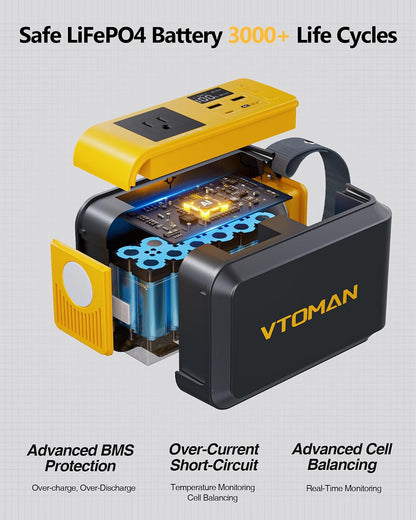 VTOMAN Jump100 89.6Wh LiFePO4 Portable Power Station 100W AC PD65W Type-C