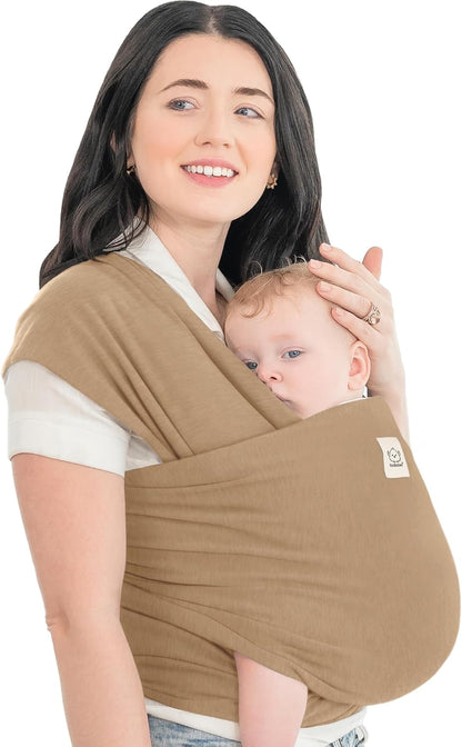 KeaBabies Baby Wrap Carrier - All in 1 Original Baby Carrier Newborn To Toddler Sling, Easy to Wear, Hands Free Bonding, Lightweight, Breathable Infant Wraps (Trendy Black)