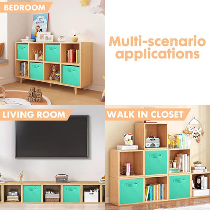 ShellKingdom Storage Bins, Foldable Fabric Storage Cubes And Cloth Organizer Drawer For Closet And Toys, 6 Pack (Lavender+Light Blue+Pink)