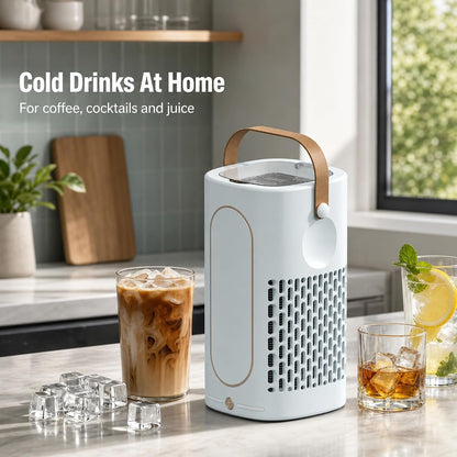 Portable Mini Ice Maker Machine, Compact Ice Making Appliance for Home Kitchens, Offices, Travel and Small Spaces, Convenient Ice Maker for Cold Drinks, Refreshments and Daily Use Blue