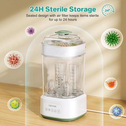 Electric Steam Baby Bottle Sterilizer and Dryer Compact Countertop