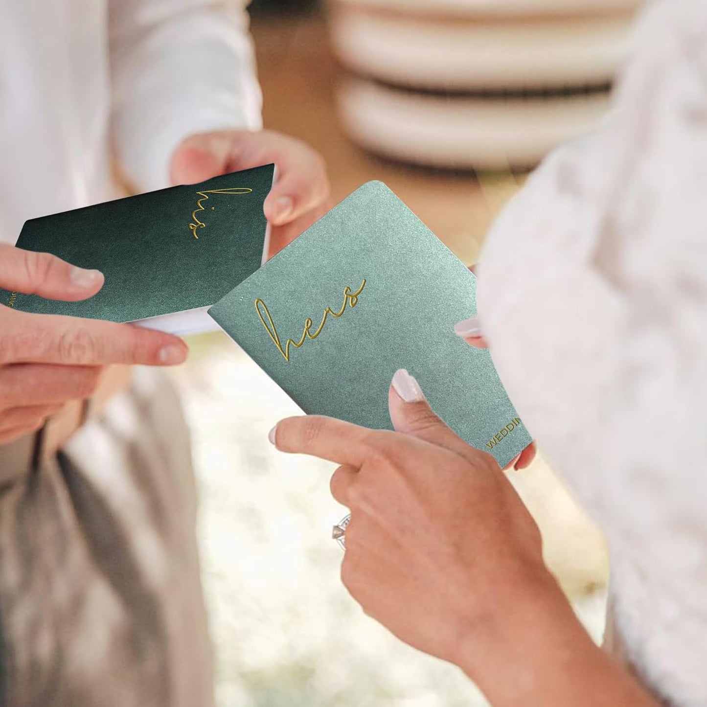 WeddingGiftsWedding Vow Books His and Hers Soft Touch Gold Foil Engraving Vow Books Wedding Essentials Wedding Accessories(TR-HH-Black)