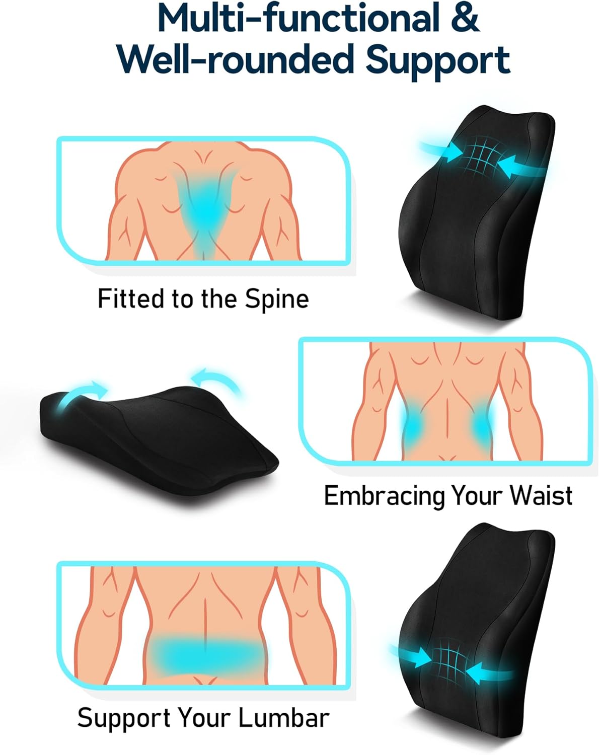 Purilite Select Ergonomic Lumbar Support Cushion