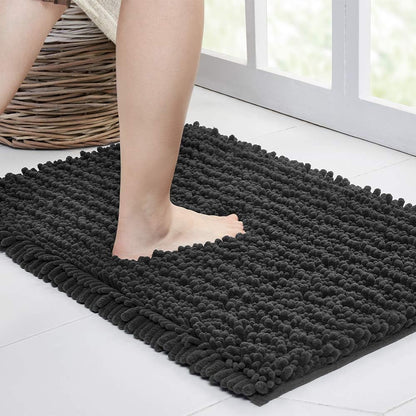 Walensee Bathroom Rug Non Slip Bath Mat (24x17 Inch Blush) Water Absorbent Super Soft Shaggy Chenille Machine Washable Dry Extra Thick Perfect Absorbant Best Small Plush Carpet for Shower Floor