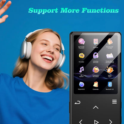 MP3 Player with Bluetooth: 128GB Digital Music MP3 Player for Kids Muisc Player Ages 8-12 Kids Music Player with Built-in HD Speaker FM Radio Voice Recorder HiFi Sound E-Book Reader