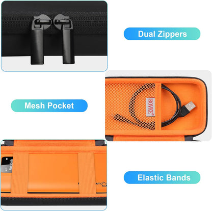 BOVKE Travel Case for RoamWiFi 4G LTE Mobile Hotspot Router, Worldwide Portable High Speed Hotspot, RoamWiFi Pocket Hotspot Holder with Mesh Pocket for Charging Cables, Black