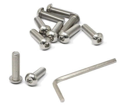 iexcell 50 Pcs M6 x 20mm Thread Pitch 1 mm Stainless Steel 304 Hex Socket Button Head Cap Screws Bolts Kit