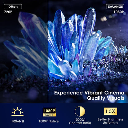 Mini Projector 4K | Smart Projectors | Electric Focus & Auto Keystone, Two-Way Bluetooth & WiFi 6, Portable Projecteur with Adjustable Stand for Outdoor Movie, 500 ANSI Lumens (2025 Android 13 NTV)