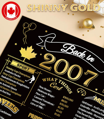 50th Birthday Card, Jumbo CANADA 25x20cm Back in 1975, Gilding Happy 50th Birthday Decoration for Woman, Men, Funny 50 Birthday Gifts for Wife, Husband, Him, Her, Mom