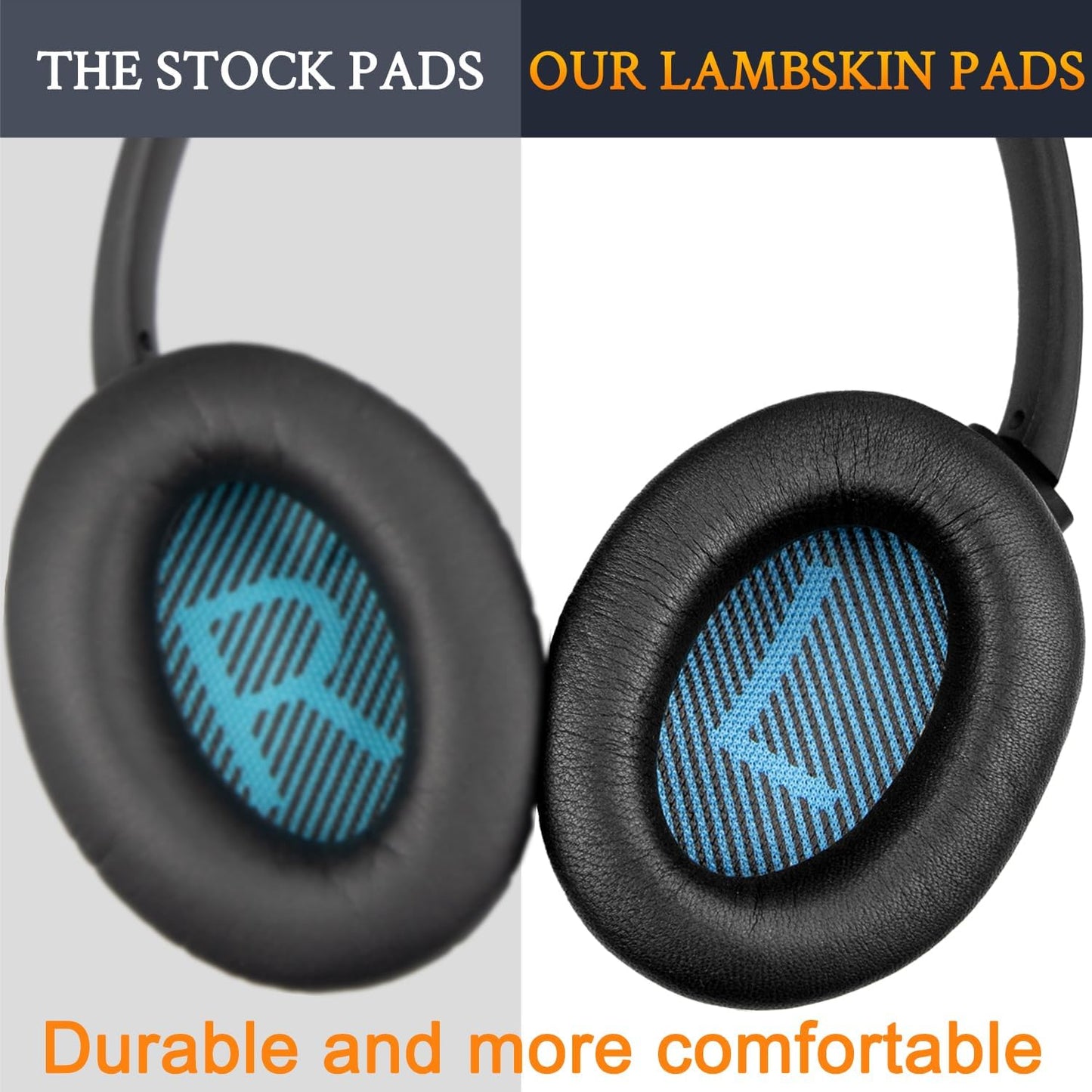 SoloWIT Earpads Cushions for Bose Headphones, Replacement Ear Pads for Bose QuietComfort 15 QC15 QC25 QC2 QC35/Ae2 Ae2i Ae2w/SoundTrue & SoundLink Around-Ear Series - QC25 PL Black&Blue