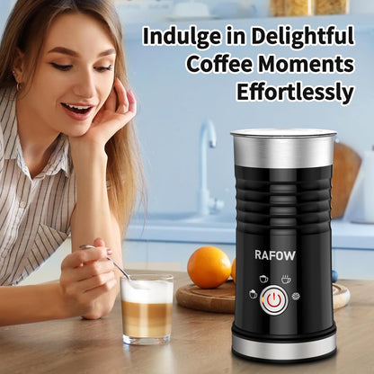 4 in 1 Electric Milk Frother: 10oz/350 mL Large Capacity Electric Milk Steamer for Hot and Cold Milk Froth - Automatic Milk Frother & Warmer for Latte, Cappuccinos, Macchiato, Hot Chocolate