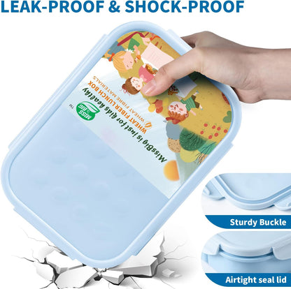 MISS BIG® Bento Box,Lunch Box Adult,Ideal Leak Proof Lunch Containers,Mom's Choice Lunch Box for Kids,No BPAs and No Chemical Dyes,Microwave and Dishwasher Safe Lunch Container (1900ml White)