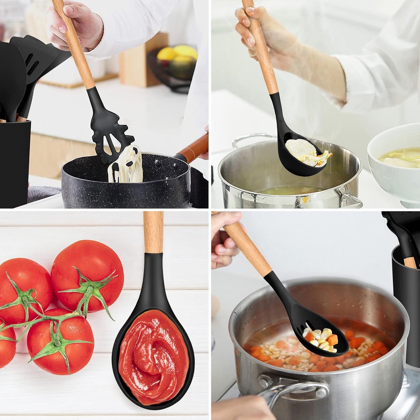 Purilite Select 6-Piece Silicone Cooking Utensil Set