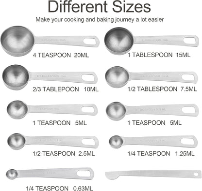 Smithcraft Measuring Cup Set of 8 Stainless Steel Measuring Cups18/8(304) Steel Material Heavy Duty 8 Measuring Cups and 1 Ring Set of 9