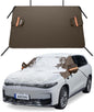 AstroAI Windshield Cover for Snow and Ice, 600D Oxford Fabric, Front Car Windshield Snow Cover, Winter Protection for Cars and Compact SUVs Wiper Mirror Protector Windproof Cover (Brown) - PuriLite