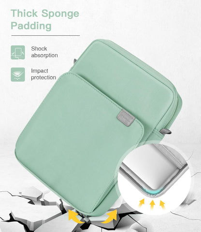 MoKo 13.3-14 Inch Laptop Sleeve Bag Fits MacBook Pro M3/M2 14" 2023, MacBook Pro 13" M2, New MacBook Air 13.6" M3/M2 2024/2022,Tab S8 Ultra 14.6",Handle Carrying Case with Shoulder Strap, Black & Gray - PuriLite