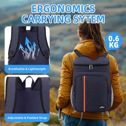 Bagtopia Camping Cooler Backpack 25 Cans, Leak Proof Insulated Thermal Bag, Beach Travel Picnic Lunch Backpack for Men Women
