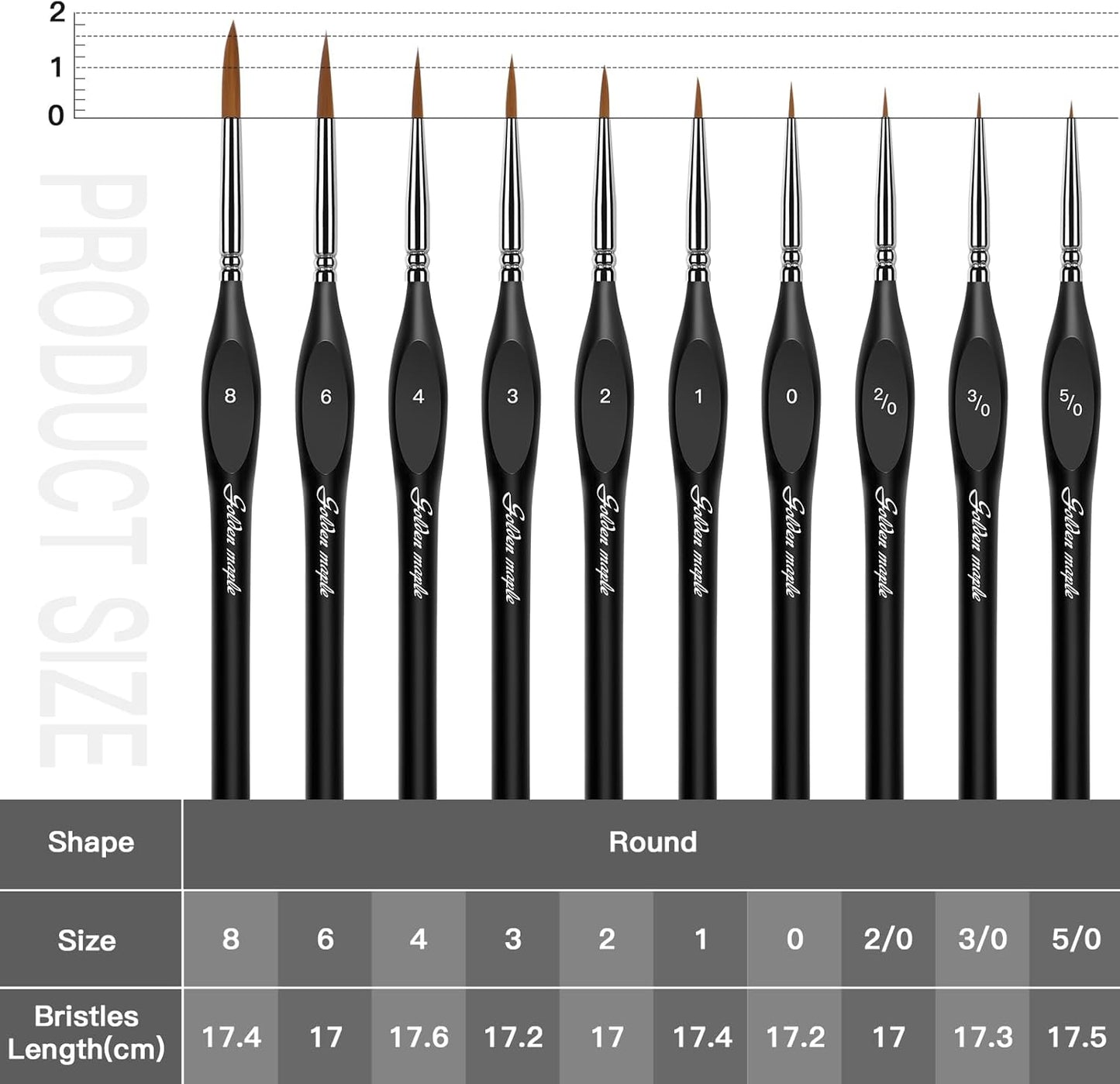 Detail Paint Brushes Set 10pcs Miniature Brushes for Fine Detailing & Art Painting - Acrylic, Watercolor,Oil,Models