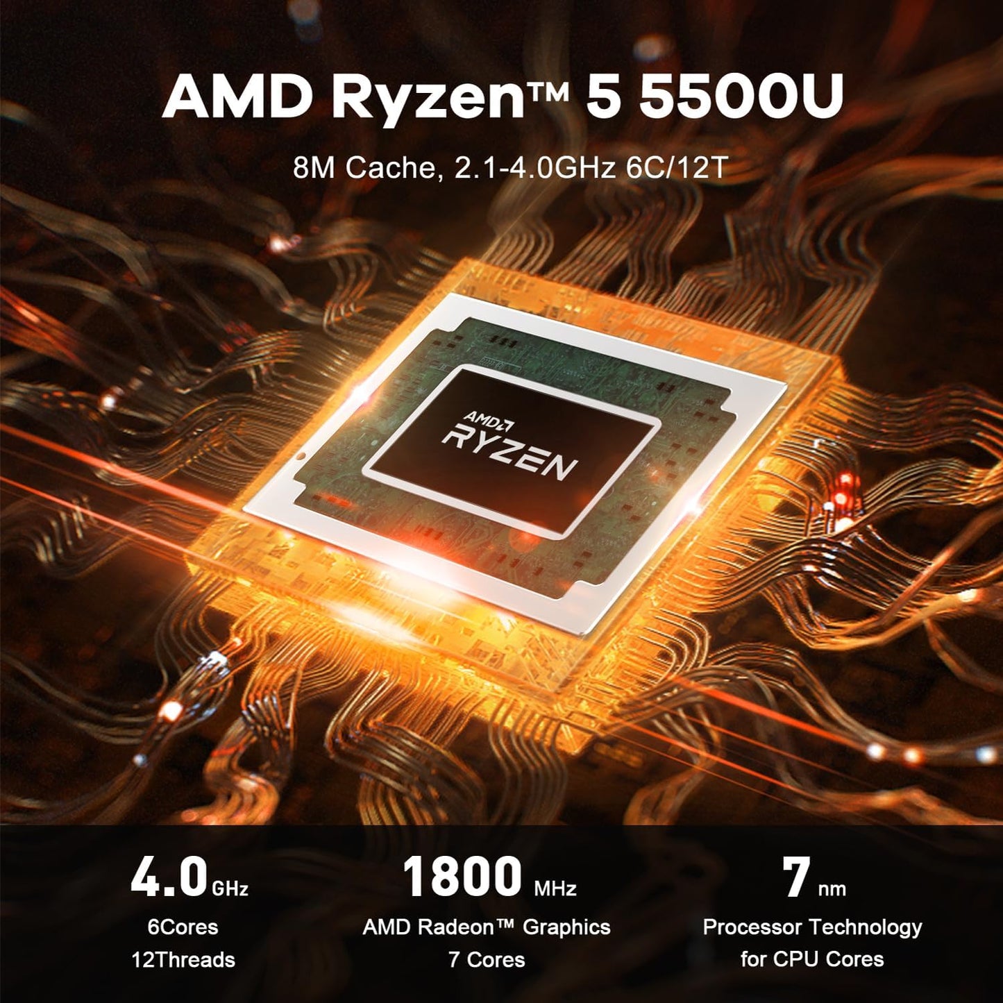 Beelink SER8 Mini PC, AMD Ryzen 7 8845HS(4nm, 8C/16T) up to 5.1GHz, Mini Computer 32GB DDR5 RAM 1TB M.2 NVME SSD, Desktop PC 4K@144Hz Triple Display, Mini Gaming Computer WiFi6/BT5.2/2.5Gbps/W-11 Pro