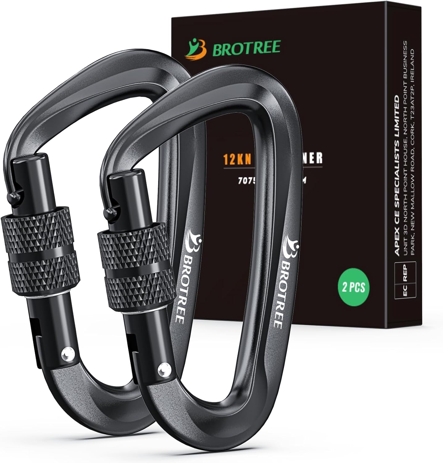 Heavy-Duty Locking Carabiner Clips 12KN Strength – Lightweight Aluminum D-Shape Carabiners for Camping, Hammocks, Hiking, and Everyday Use (2-Pack) - PuriLite