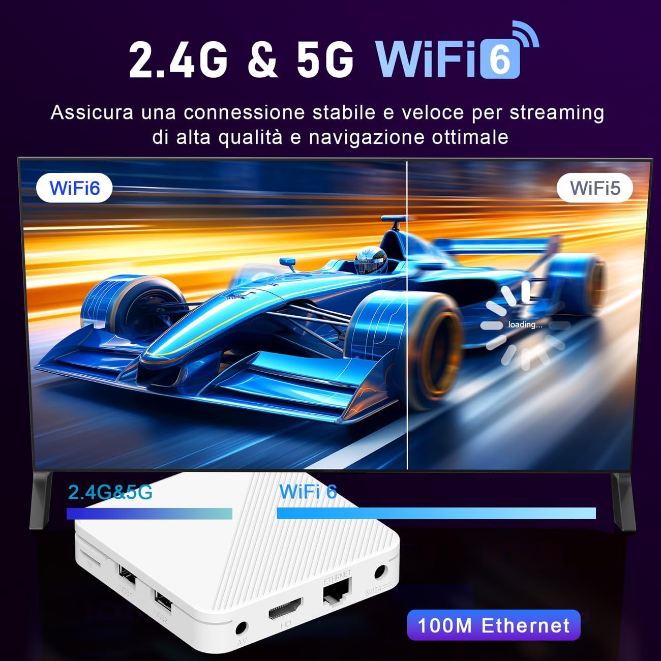 LEFFOT Android 14.0 TV Box 2025, H313 4K Ultra HD Streaming Device for TV, 2GB RAM + 16GB ROM, Smart TV Box with HDR10, Voice Control, 2.4G & 5G WiFi 6, 100M Ethernet, H313 Quad Core ARM Cortex A53