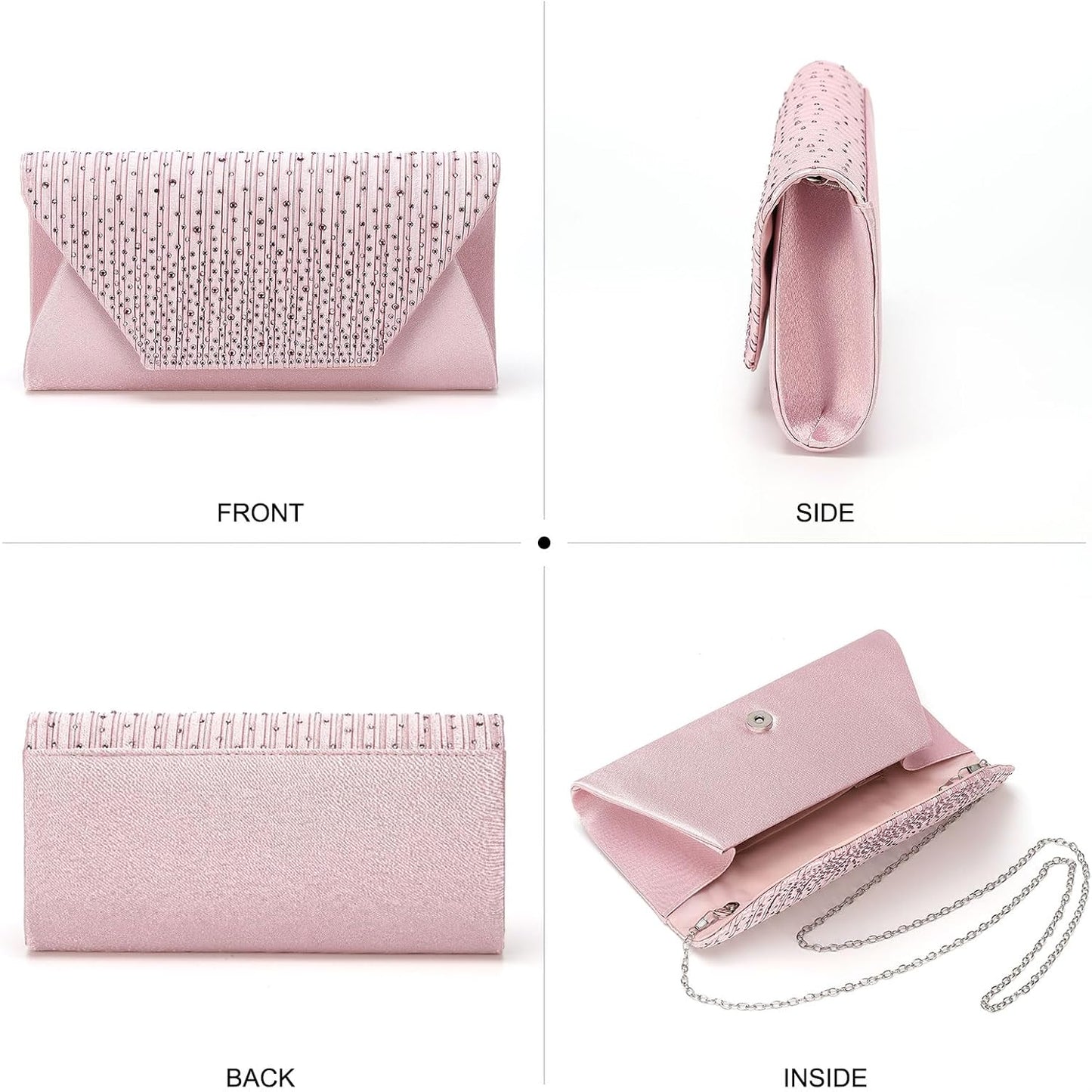 DTGN Evening Bags Clutch Purses for Women Formal, Purse Handbag Crossbody Bag Rhinestone Shoulder Bag for Wedding Party