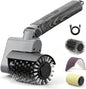 Electric Grill Brush Kit – Cordless BBQ Cleaner with Reinforced Safe Metal Bristles – 2 Hours Runtime, Waterproof & Dishwasher Safe Removable Brushes for Deep Cleaning (Black Wood Coating)