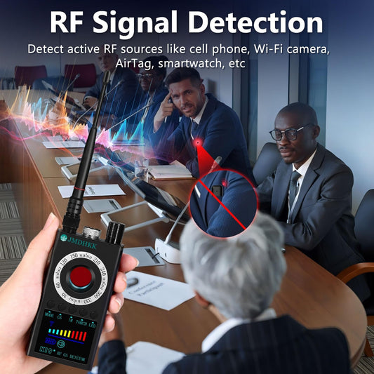 JMDHKK K19+ Hidden Camera Detector, Bug Sweeper & GPS Tracker Scanner – RF Signal & Magnetic Field Detection, Camera Lens Finder for Travel, Hotel, Car, and Office Privacy Protection - PuriLite