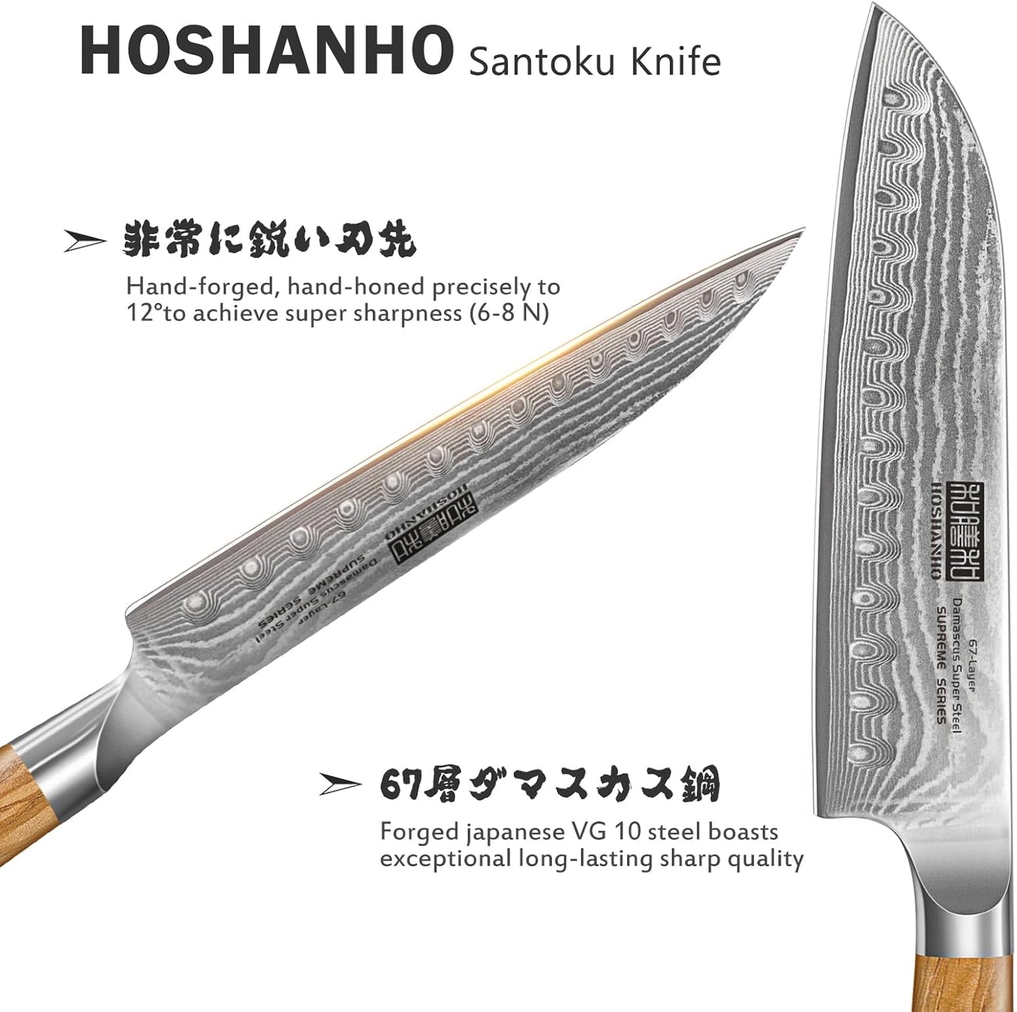 HOSHANHO Damascus Fillet Knife 7 Inch, Professional VG-10 Super Steel Boning Knife, Ultra Sharp Fish Knife with Ergonomic Handle