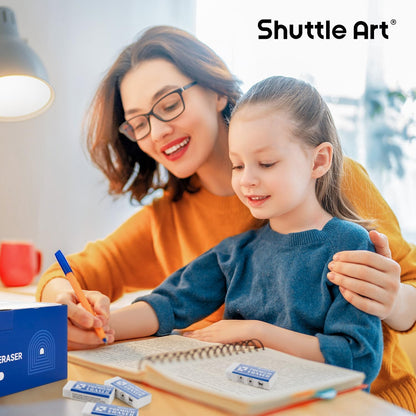 Shuttle Art 72 Pack Premium White Erasers, Bulk Classroom Erasers Set for Kids Teachers as School and Office Supplies