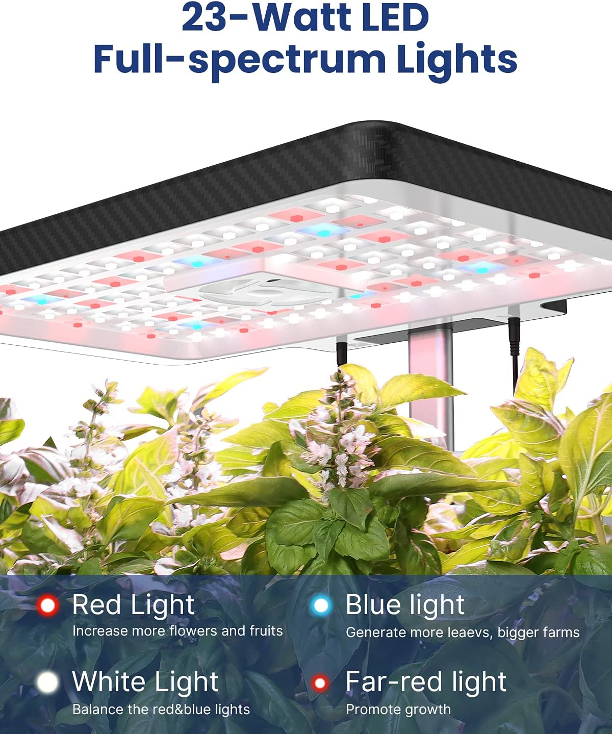 iDOO Hydroponics Growing System Kit 12Pods, Christmas Gifts for Women Men, Herb Garden Indoor with LED Grow Light for Home, Built-in Fan, Auto-Timer, Adjustable Height Up to 11.3", 12Pods Kit-Black