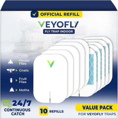 Trap Indoor, Fruit Fly Traps for Indoors, Fly Catcher Indoors, Fly Trap, Plug in Catch for Fruit Flies, Moths, Gnats, Mosquito Trap (Pack of 5 Refills)