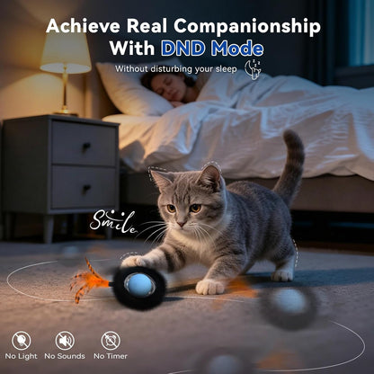 Interactive Cat Toy with Motion Activated Ball & 7-Hole Play Mat, Hide and Seek Exercise Game for Indoor Cats, Automatic Moving Cat Ball in Pouch, Rechargeable Cat Toys(Starry Night)